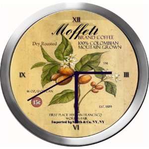  MOFFETT 14 Inch Coffee Metal Clock Quartz Movement 