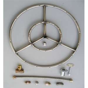   Stainless Steel Burner Ring Kit with Connectors Patio, Lawn & Garden