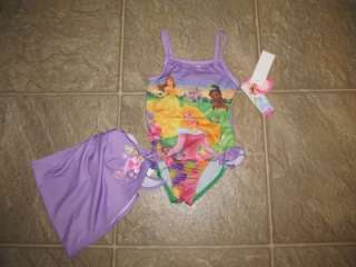 NWT Girls DISNEY PRINCESS Swimsuit and Wrap Size 2T  