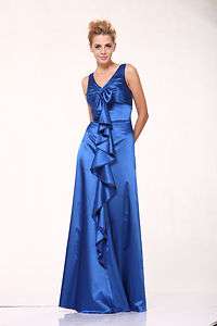 Classic Bridesmaid Prom Pleated Draping Homecoming Gown Evening Formal 