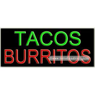 Tacos Burritos Neon Sign (13H x 32L x 3D)  Grocery 