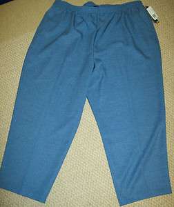   24 Short Blue Cropped Pants Pull on Style Briggs New York Inseam 26