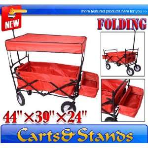 Frugah New Folding Portable Wagon Cargo Toddler Cart Trailer with 