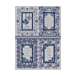   Reflective Die Cut Punch Out Sheet 8X12 Frames Blue On Silver; 5