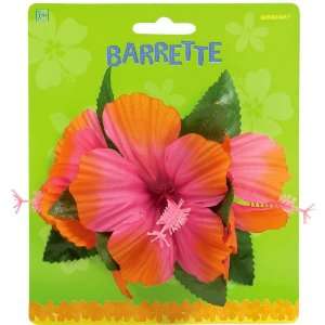    Pink Luau Hibiscus Barrette Party Supplies (Pink) Toys & Games