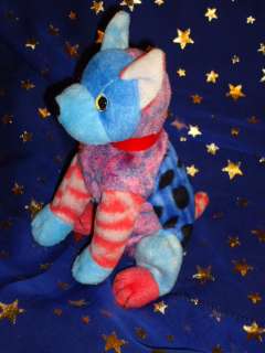 Plush Ty Beanie Baby Hodge Podge 2002 Blue Pink Red Dog  