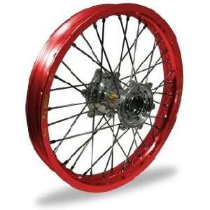 Pro Wheel Supermoto Rear Wheel Set   17x5.00   Red Rim/Silver Hub 27 