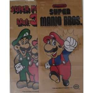  Super Mario Brothers Set Of (2) Lunch Bags Paper & Unused 