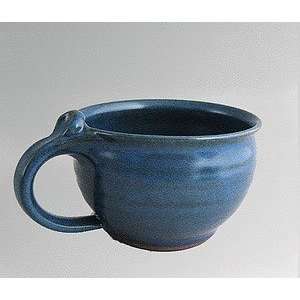  Handmade stoneware pottery soup mug with handle   colonial 