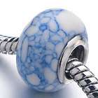 PUGSTER BLUE AND WHITE BROKEN TURQUOISE EUROPEAN CHARM BEAD FOR 