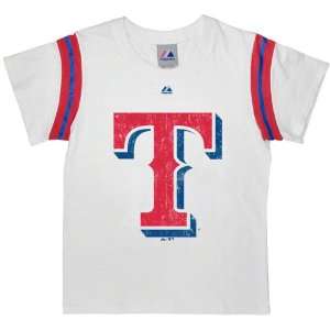  Texas Rangers Girls (7 16) White First Pitch T Shirt 