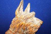Antique Syroco Wood Scottie Dog Tie Holder w/Label  