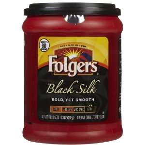 Folgers Black Silk, Caffeinated, Can Grocery & Gourmet Food
