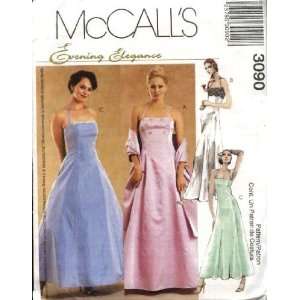  McCalls Sewing Pattern 3090 Misses Lined, Formal Dress 