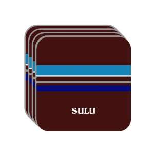 Personal Name Gift   SULU Set of 4 Mini Mousepad Coasters (blue 