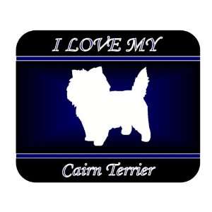  I Love My Cairn Terrier Dog Mouse Pad   Blue Design 
