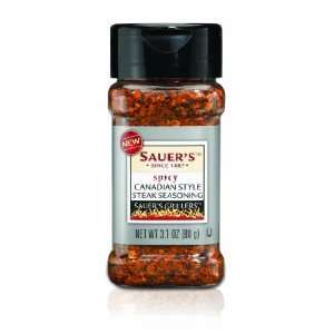 Sauers Steak Seasoning, Canadian Style Spicy Griller, 3.1 Ounce Jars 