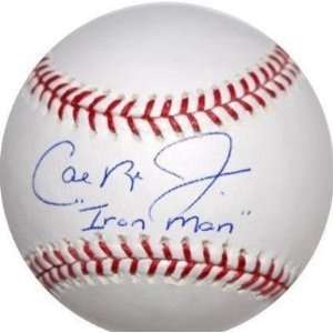 Autographed Cal Ripken Baseball   with Iron Man Inscription 
