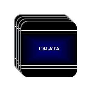 Personal Name Gift   CALATA Set of 4 Mini Mousepad Coasters (black 