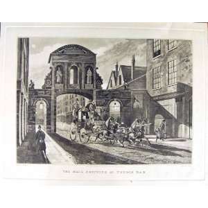    Mail Arriving Temple Bar Newhouse Bailey 1834