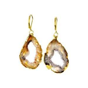 Nina Nguyen 22K Gold Vermeil Venus Dangle Earrings with Geode Slice 