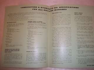 Vtg Bullard Co Lubrication & Oil Specifications Manual  