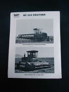   885 Swather Specifications Brochure and Product Bulletin 1982  