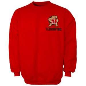 Maryland Terrapins Red Keen Fleece Crew Sweatshirt (Small)  
