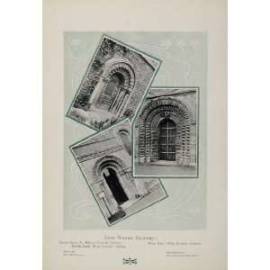 1905 Norman Doorways Iffley St. Ebbes Oxford Print   Original Color 