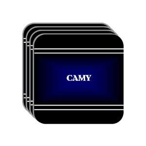 Personal Name Gift   CAMY Set of 4 Mini Mousepad Coasters (black 