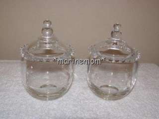 IMPERIAL CANDLEWICK MARMALADE JAM JELLY JARS W/LIDS (PAIR) EXC 