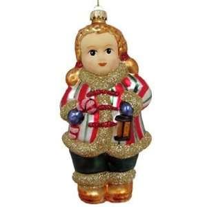  Figural Girl Holding Candy Cane Christmas Ornament