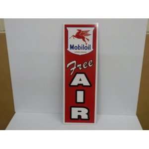   MOBIL OIL OLD STYLE GAS STATION SIGNW/WHITE STRIPE 
