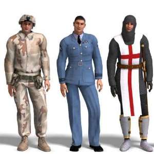 Three Different Outfits Soldier, Raf, Knight   Peel and 