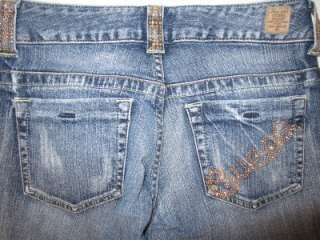GUESS JEANS Classic BOOT CUT Low Rise 24 x 32 Rhinestoned Pockets HOT 