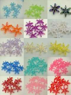 Various color Plastic Acrylic Charm Snowflake Shape Craft Loose Beads 
