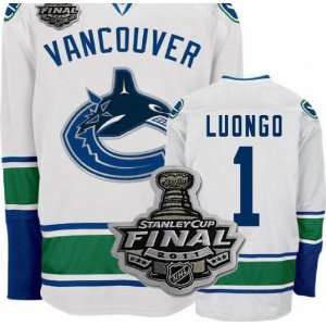 Vancouver Canucks #1 Luongo White Hockey Jersey NHL Authentic Jerseys 