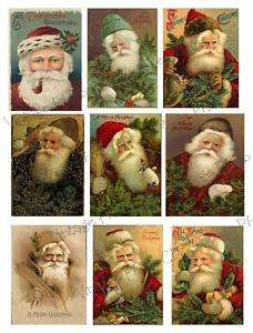 Vintage Santa Christmas Images Collage Sheet C50  