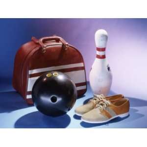  Bowling Ball with a Bowling Pin and Bowling Shoes Premium 