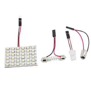   White 3528 SMD 36 LED Car Interior Dome Light Panel w T10 BA9S Adapter