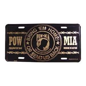 POW MIA License Plate Gold