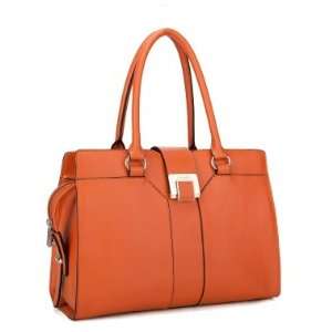   Satchel Shoulder Bag Handbag Briefcase Lock Women New Orange 1170195