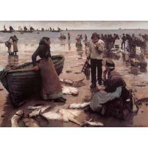 Oil painting reproduction size 24x36 Inch, painting name A Fish Sale 