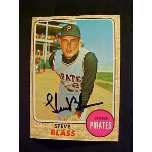 Steve Blass Pittsburgh Pirates #499 1968 Topps Autographed Baseball 