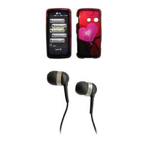   Hearts Snap on Case Cover Cell Phone Protector + 3.5mm Stereo Headset