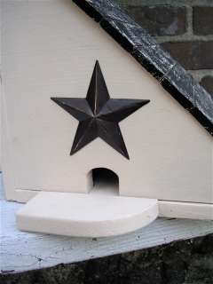 Hand Made Mod Bird House with Tin Star, Recycled Wood  