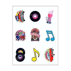 50s / 1950s Party ROCK & ROLL STICKER SHEETS   NEW  