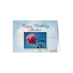 Step Mother Happy Birthday, Pink Flower with Blue Sky Card