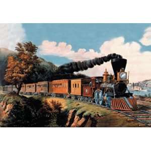  Steam Locomotive 12X18 Art Paper with Black Frame