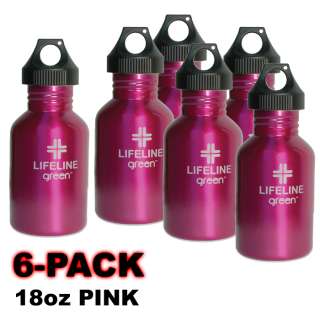 Lifeline 18 oz Pink Stainless Steel Water Bottles  